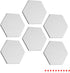 Navaris Hexagon Felt Board Tiles - Set of 6 Notice Memo Bulletin Boards with Push Pins Pack 5.9 x 7 inches (15 x 17.7 cm) - White...