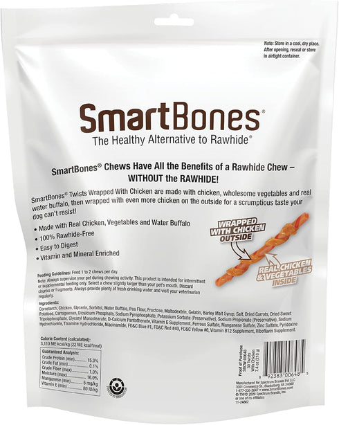 Smartbones Twists Wrapped with Chicken Made with Real Water Buffalo, 30 Count, Rawhide-Free Chews for Dogs, 7.40 Ounce (Pack of 1)...