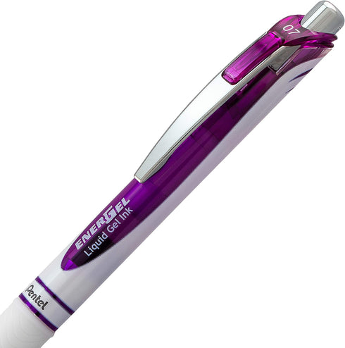 Pentel Energel Pearl Deluxe Rtx Retractable Liquid Gel Pen, 0.7Mm, Pink Ink/Violet Ink,...