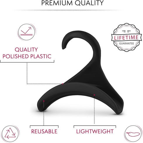 Bag-a-Vie Purse Hanger for Closet - Handbag Organizer Hooks for Hanging Bags & Purses, Protecting Bag Shape & Organizing Space (1 Hanger, Black Pl...