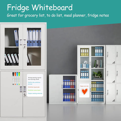 2PCS Small Magnetic Dry Erase Board Sheet for Refrigerator, Fridge Whiteboard for Kitchen, 12"x8" White Board Organizer and Planner with Stain Res...