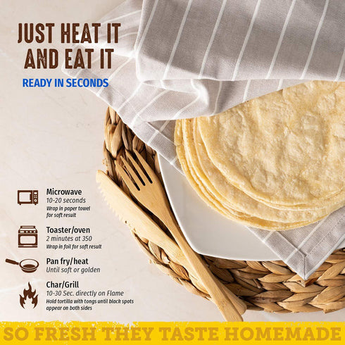 Del Campo Soft Corn Tortillas – 8 Inch Round. 100% Delicious Gluten Free and Authentic Mexican Food. Many Serving Options: Wraps, Tacos, Quesadill...