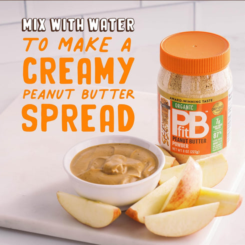 PBfit All-Natural Organic Peanut Butter Powder, Powdered Peanut Spread from Real Roasted Pressed Peanuts, 7g of Protein, 8 Ounce (Pack of 1)...