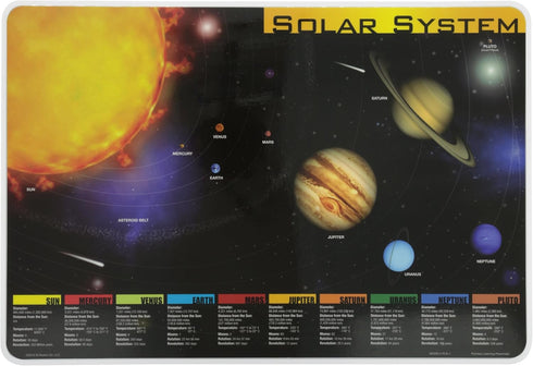 Painless Learning Solar System Placemat, Black, Yellow,White, 1 Count (Pack of 1)...