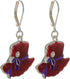 Artisan Owl - Glittering Red Hat Society Dangling Earrings and Brooch Pendant Pin Set...