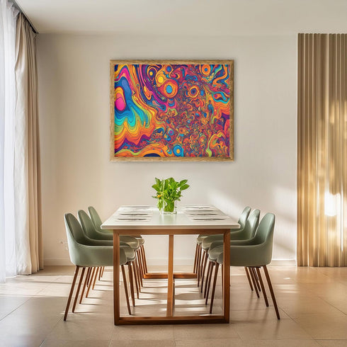 Posterizer 1 pcs- psychedelic funky hippie colorful art-Abstract & Modern Art-Fantasy & Fiction Art- Living Room Bedroom Decor- unframed wall art...