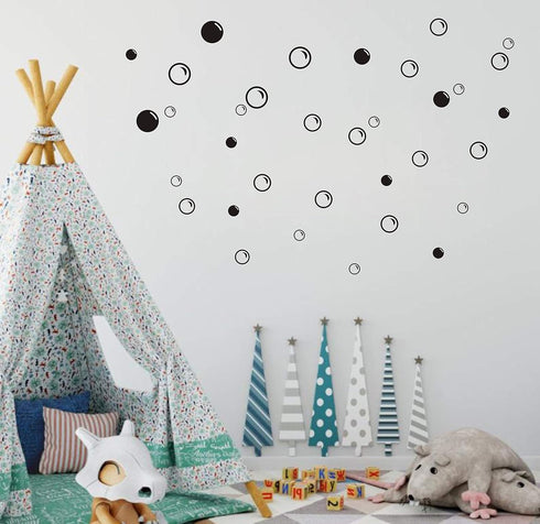 90 Large Soap Bubbles Wall Decals, Bathroom Decals, Wall Art, Vinyl Stivkers for Bathroom, Bedroom, Nursery Decor(A35) (Black)...