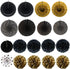 ZERODECO Party Decoration, 21 Pcs Black and Gold Hanging Paper Fans, Pom Poms Flowers, Garlands String Polka Dot and Triangle Bunting Flags for Bi...