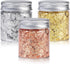 Gold Foil Flakes for Resin,3 Bottles Metallic Foil Flakes 30 Gram,YULIKTOR Imitation Gold Foil Flakes Metallic Leaf for Nails, Painting, Crafts,Sl...