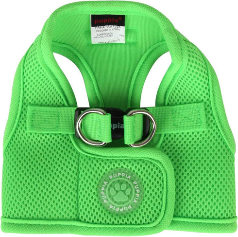 Puppia Neon Soft Vest Harness Step-in No Choke No Pull Walking Training for Small and Medium Dog, Green, Medium...
