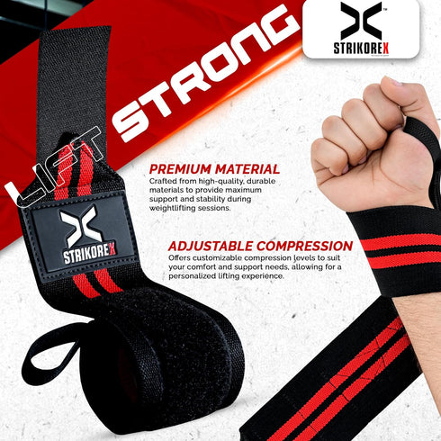 Wrist Straps for Weightlifting with Support for Men & Women 18", Gym Lifting Flexible Fit & Stiff Wrist Straps Workout Equipment,Powerlifting Stre...