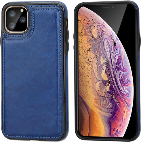 for iPhone 11 Pro Max Wallet Case with Card Holder,OT ONETOP PU Leather Kickstand Card Slots Case,Double Magnetic Clasp and Durable Shockproof Cov...