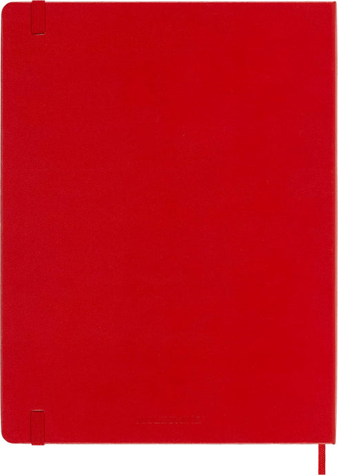Moleskine Classic Notebook, Hard Cover, XL (7.5" x 9.5") Ruled/Lined, Scarlet Red, 192 Pages...