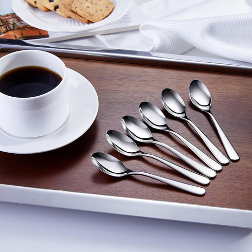 KEAWELL Premium Louise Demitasse Espresso Spoons, 18/10 Stainless Steel Mini Coffee Spoons, Dishwasher Safe (4.7 inches, 6)...