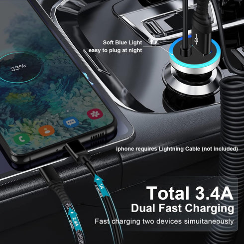 USB C Pixel 8 7a Car Charger,Fast Android Auto Phone Car Plug for Google Pixel 7 Pro Fold 6a 6 5a 5 4 XL,Cigarette Lighter Adapter Type C Coiled C...