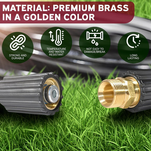 M22 Quick Connect Pressure Washer Hose Adapter - 4500 PSI Pressure Washer Quick Connect Air Fittings Power Adapter for Washer Hose Extension - Hig...