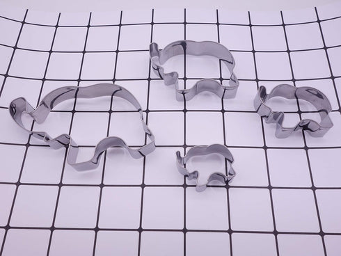 Elephant Cookie Cutter Set of 4 Counts Animal Biscuit Cutter Baby Shower Press Cookie Molds Stainless Steel Metal Fondant Cutter (Elephant Cookie ...