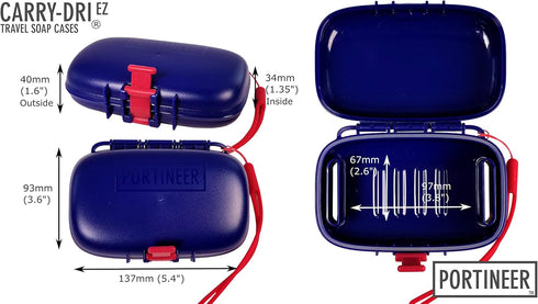 Carry-Dri EZ Travel Bar Soap Container & Dish - Dries with Patented Air Vents - Durable Leakproof Soap Holder - Compact Soap Bar Case - Ultimate P...