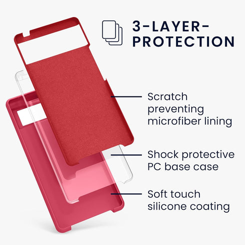 kwmobile Case Compatible with Google Pixel 6 Case - TPU Silicone Phone Cover with Soft Finish - Sweet Cherry...