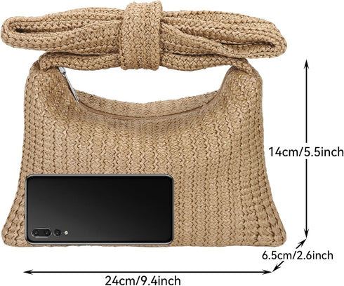 Ovida Women Bow Straw Clutch Purse Summer Straw Woven Clutch Bag Handbag for Beach Vacation Party Wedding 2024...