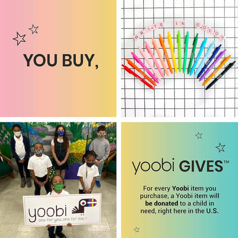 Yoobi | 1 Inch Binder, Popsicle | Holds Up to 275 Sheets | 3-Ring D-Ring Binder | PVC Free, FSC Certified | 11.5” x 1” x 10.5”...
