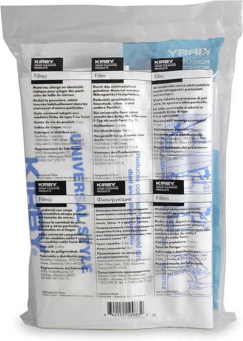 Kirby Allergen Reduction HEPA Filter Bags 6-Pack | Part #204811 | OEM Replacement for F-Style & Twist-Style Kirby Vacuums...