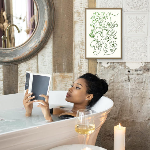 FINGERINSPIRE Abstract Floral Female Faces Stencil 11.7x8.3inch Reusable Women Face Stencil Flowers Women Pattern Decoration Stencil for Painting ...