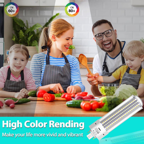 GX24QG24Q LED 4-Pin Base Light Bulb 22W (42W CFLCompact Fluorescent Lamp Equivalent) GX24 LED PL-C Recessed Lamp, RemoveBypass The Ballast, 6000K,...