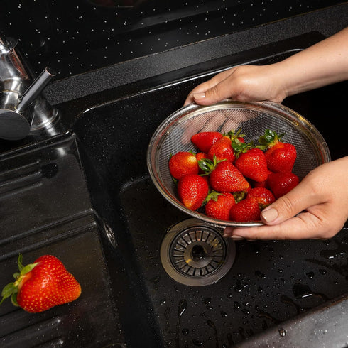 HIC Kitchen Reinforced Mesh Colander, 18/8 Stainless Steel, 11.5-Inch...