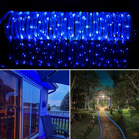 Solar Rope Lights Outdoor String Lights, 16.5 Ft 50 LED Tube Light Waterproof Copper Wire Fairy Lights for Garden Fence Yard Christmas Wedding Par...