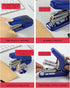 Effortless Standard Stapler Set, 20 Sheet Capacity, Half Strip, Built-in Staples Storage, Holds 1/4" Staples, Includes 1000 Staples and A Staple R...