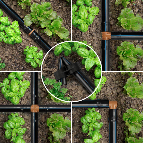 36 Pieces 1/2 Inch Drip Irrigation Fittings, 1/2 Inch Drip Tubing Connectors Includes 10 Couplings 8 Tees 6 Elbows 6 Plugs 4 Crosses 2 Shut Off Va...