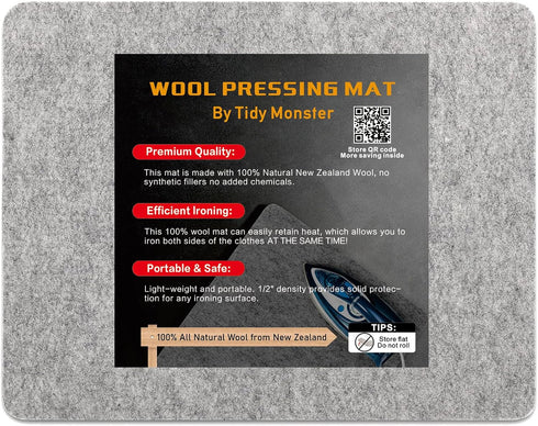 Wool Pressing Mat for Quilting, 100% Wool from New Zealand, Portable Felted Wool Ironing Mat Pad Blanket for Quilter, Sewing, Quilting Supplies an...