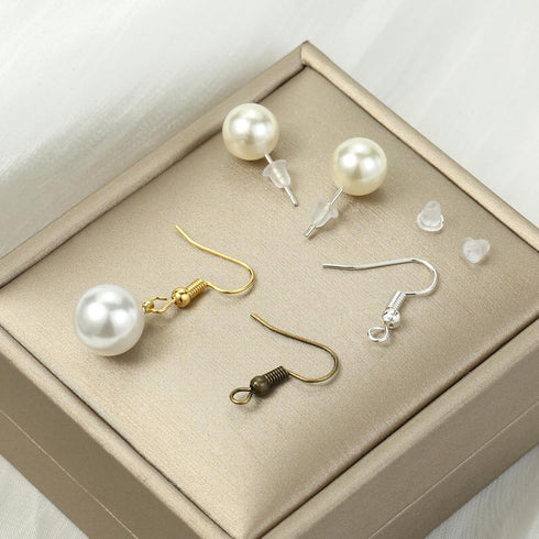 4 Colors Earring Hooks, 890 Pcs Earring Making Supplies Kit with Hypoallergenic Ear Wires Hooks, Open Jump Rings and Earring Backs for Jewelry Mak...