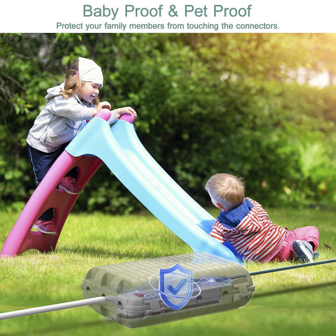 Outdoor Waterproof Electrical Cord Box, Large Extension Cord Cover Plug Protector Outlet Connection Safety Box IP54 Water-Resistant for Power Stri...