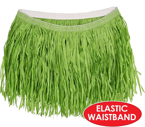 Beistle Adult Size Short Green Paper Grass Hula Skirt Luau Costume Accessory, One...