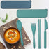 2 Sets Plastic Reusable Utensils Set with Case, Travel Chopsticks Fork Spoon Knife Set for Lunch Box, Portable Cutlery Sets for Travel Camping Dai...