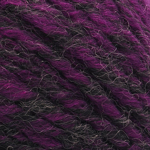 Lion Brand Yarn (1 Skein) Scarfie Bulky Yarn, Charcoal/Magenta...