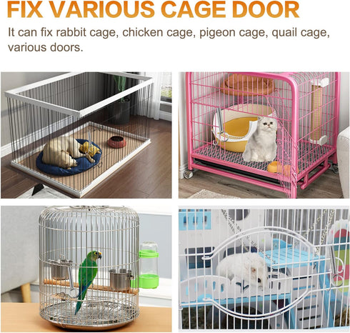 Lockable Spring Cage Latch for Pet Doors, 8.5cm, Silver...