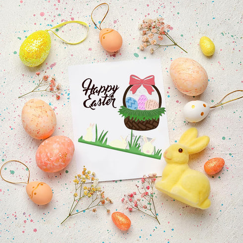 Easter Egg Die Cuts for Card Making,Basket Cutting Dies Easter Embossing Template for Scrapbooking DIY Cards Album Crafts Supplies Decorations...