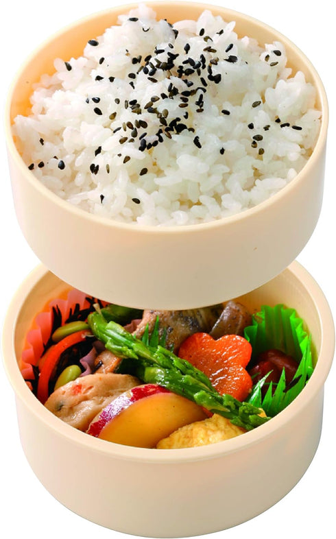 Skater My Neighbor Totoro 2 Tier Round Bento Lunch Box with Folk (17oz) - Authentic Japanese Design - Microwave Safe - Brown...