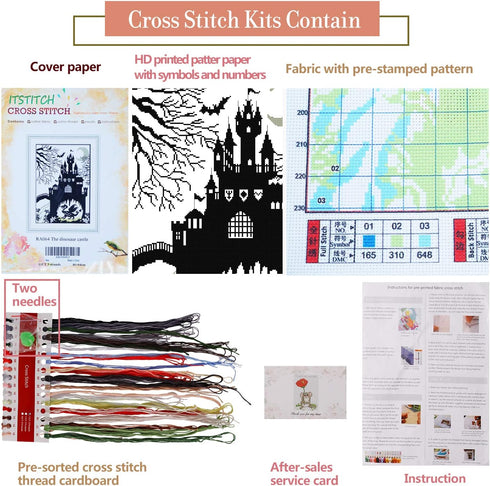 ITSTITCH Printed Cross Stitch Kits 11CT 18X25inch DIY Embroidery Starter Kits Easy Patterns Embroidery for Girls Crafts DMC Stamped Cross-Stitch S...