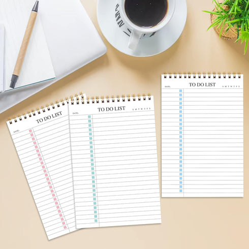 To Do List Notepad, Undated Daily Planner Notepad with To Do List Notebook Checklist Planner Spiral Waterproof Cover Notepad for Office Supplies, ...