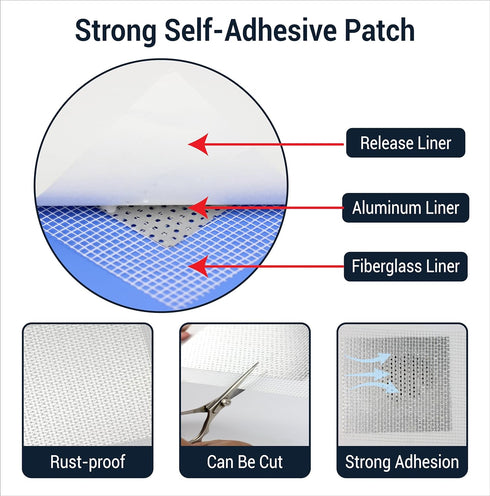 Drywall Repair Kit – 12 Pcs High Strength Aluminum Drywall Patch 3 Assorted Sizes with Scraper, Sand Paper & Gloves – Quick & Easy Solution Drywal...
