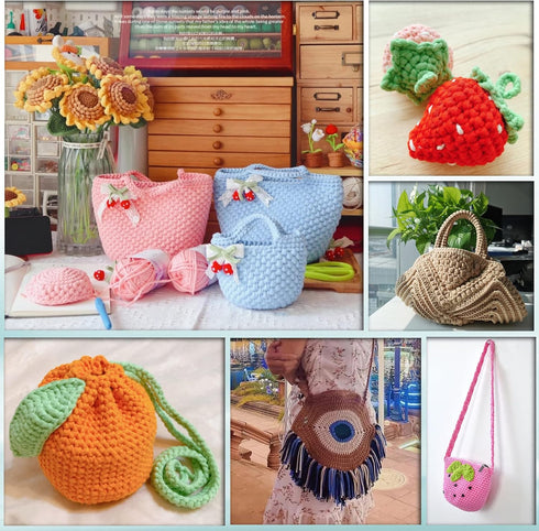 3PCS 150g Beginners Light Coffee Yarn for Crocheting and Knitting,260 Yards Cotton Nylon Blend Yarn for Hand DIY Bag Basket Dolls and Cushion......