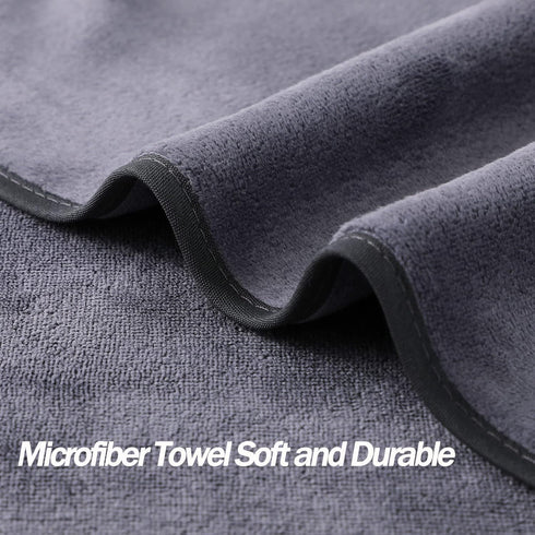 Microfiber Gym Towels Bigger Size Super Soft for Exercise Fitness, Sports, Workout, 380-GSM 15-Inch x 31-Inch Quick-Drying Towels (Teal-Pink-Grey,...
