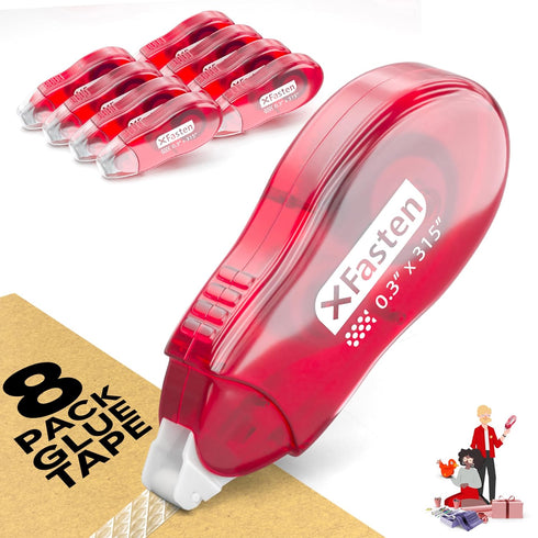 Japan Dots Scrapbook Tape Glue Roller Runner, 8mm x 26ft 8-Pack Double Sided Tape Roller, Dot Applicator for Scrapbook Album Kit, Removable-XFaste...