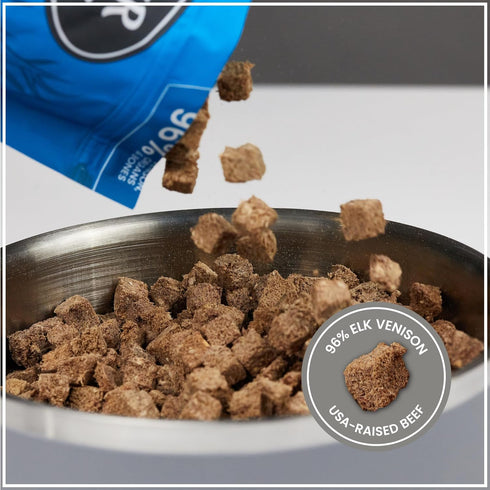 Muenster Freeze Dried Dog Food Topper Bites (5oz) - Farmhaus Elk Freeze Dried Raw Dog Food w/Organic Minerals - Elk & Organ Meats Meal Toppers for...