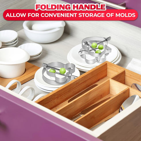 5Pcs Stainless Steel Ring Molds for Cooking Egg - Pancake Shapes Cooking Rings Egg Rings for Frying Eggs Round Egg Cooker Ring - Egg Ring Mold Coo...