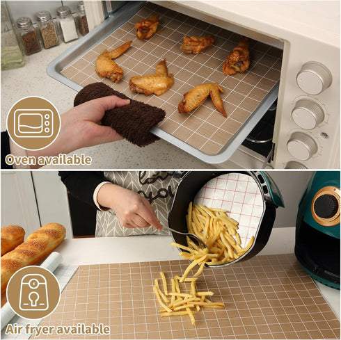 Silicone Baking Mat Roll 16IN*5FT Free Cutting, Non-Slip Pastry Mat, Non-Stick Reusable Air Fryer Liner, Oven Liners, Counter Mat, Freeze Dryer Ma...